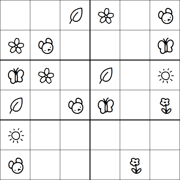 Kids Sudoku 6x6 - Easy