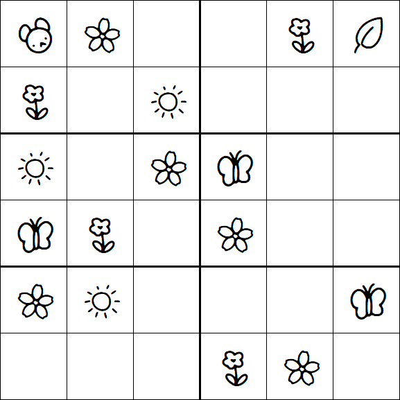 Kids Sudoku 6x6 - Easy