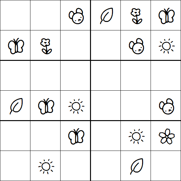 Kids Sudoku 6x6 - Easy