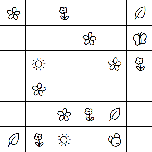 Kids Sudoku 6x6 - Easy