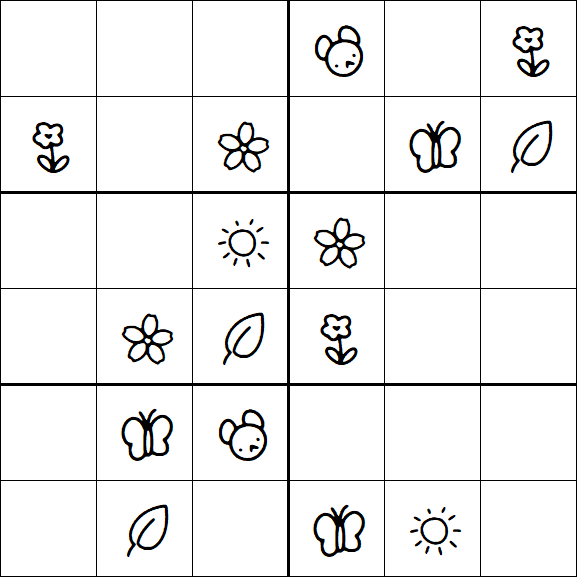 Kids Sudoku 6x6 - Easy