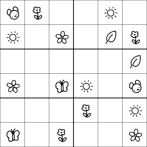 Kids Sudoku 6x6 - Easy