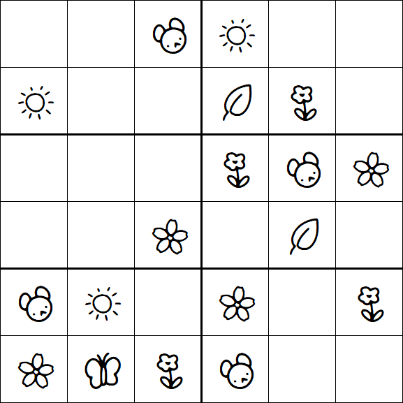 Kids Sudoku 6x6 - Easy