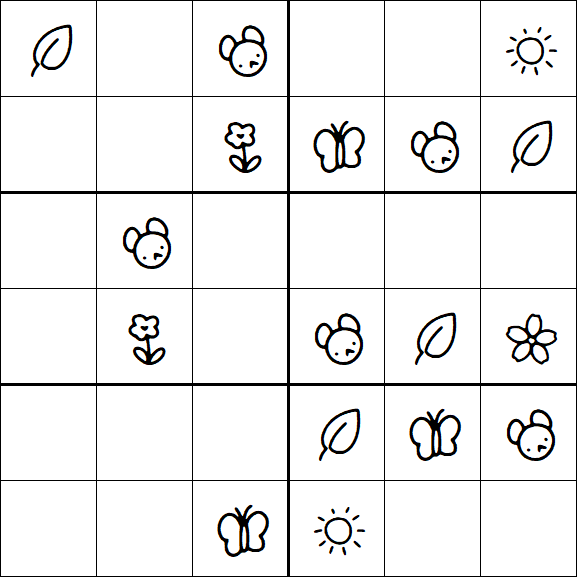 Kids Sudoku 6x6 - Easy