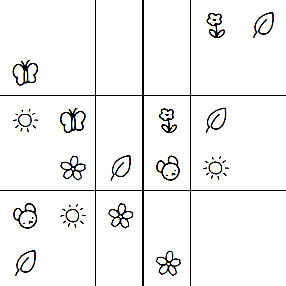 Kids Sudoku 6x6 - Easy