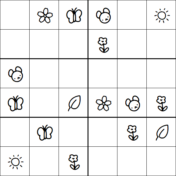 Kids Sudoku 6x6 - Easy
