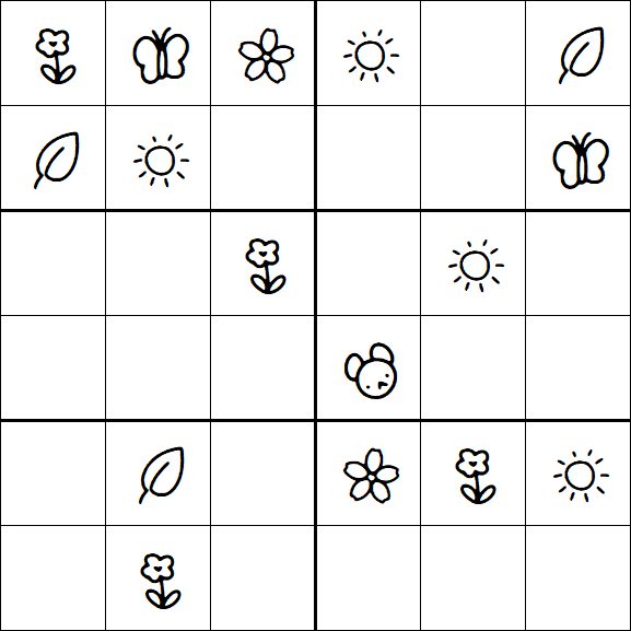 Kids Sudoku 6x6 - Easy