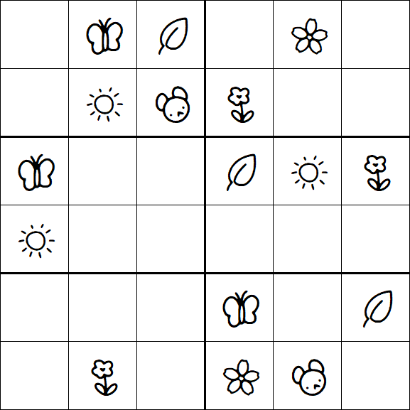 Kids Sudoku 6x6 - Easy