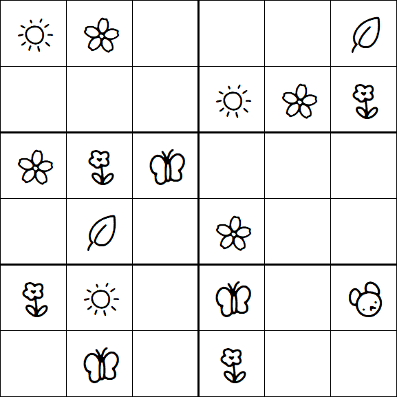 Kids Sudoku 6x6 - Easy