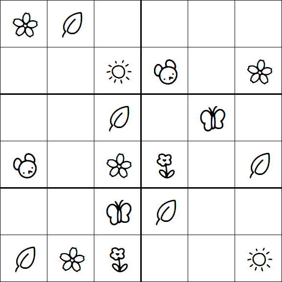 Kids Sudoku 6x6 - Easy