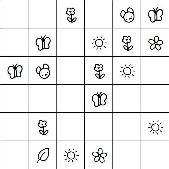 Kids Sudoku 6x6 - Easy