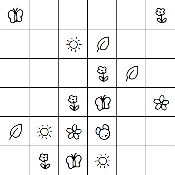 Kids Sudoku 6x6 - Easy