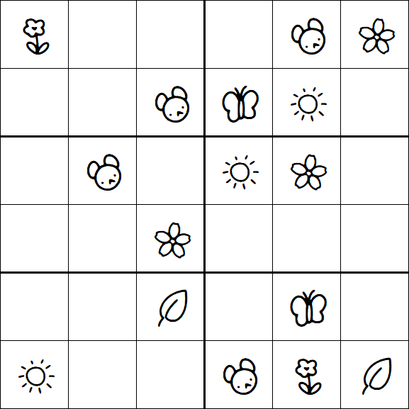 Kids Sudoku 6x6 - Easy