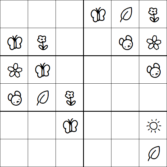 Kids Sudoku 6x6 - Easy