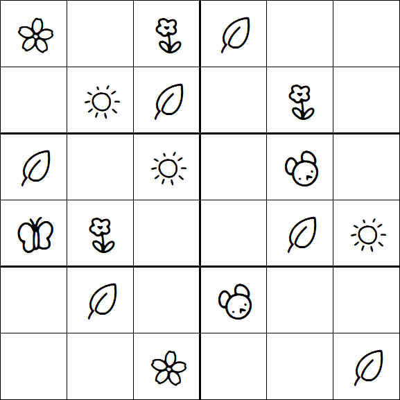 Kids Sudoku 6x6 - Easy