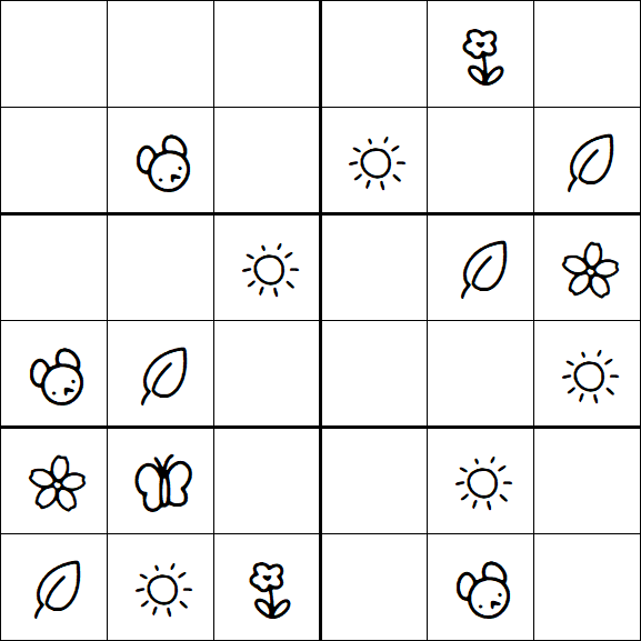 Kids Sudoku 6x6 - Easy