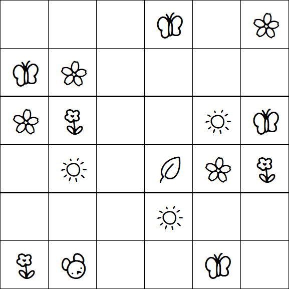 Kids Sudoku 6x6 - Easy
