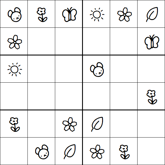 Kids Sudoku 6x6 - Easy