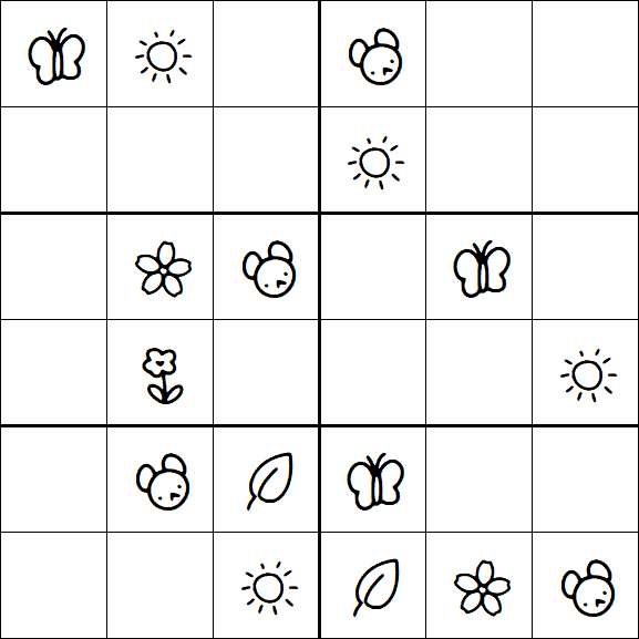 Kids Sudoku 6x6 - Easy
