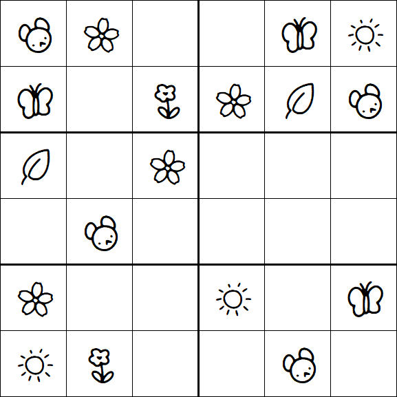 Kids Sudoku 6x6 - Easy