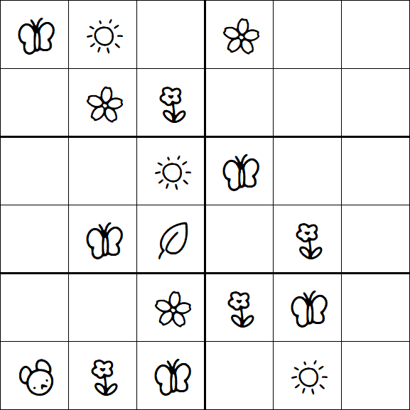Kids Sudoku 6x6 - Easy