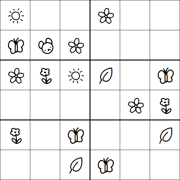 Kids Sudoku 6x6 - Easy