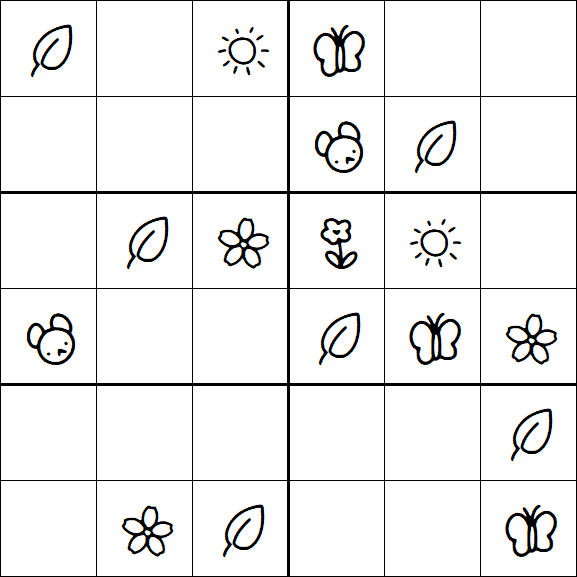 Kids Sudoku 6x6 - Easy
