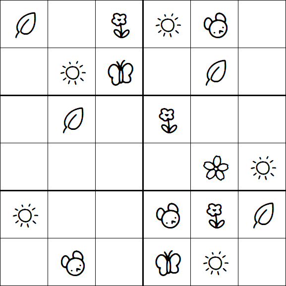 Kids Sudoku 6x6 - Easy