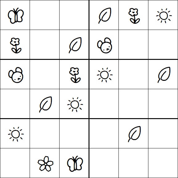 Kids Sudoku 6x6 - Easy