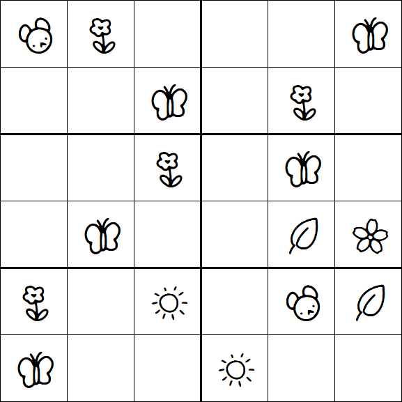 Kids Sudoku 6x6 - Easy
