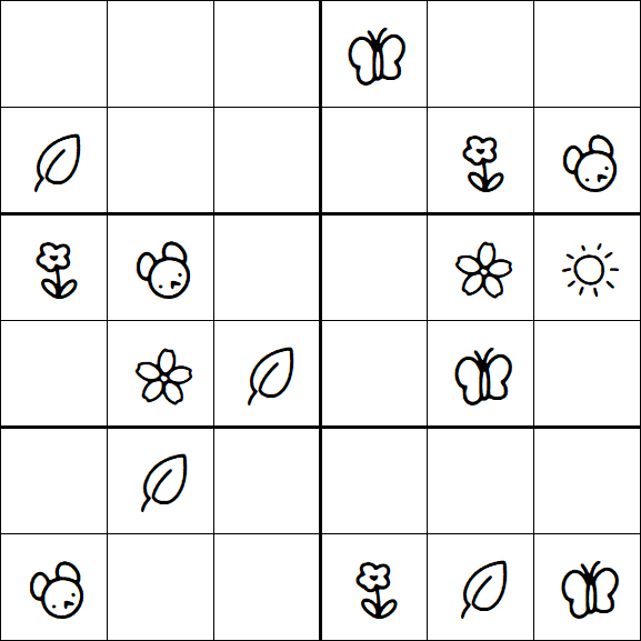 Kids Sudoku 6x6 - Easy