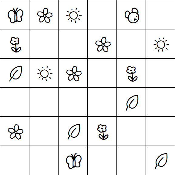 Kids Sudoku 6x6 - Easy
