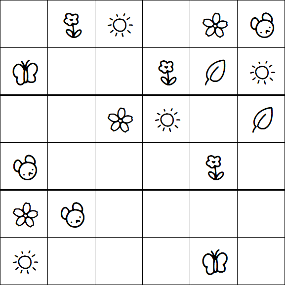 Kids Sudoku 6x6 - Easy