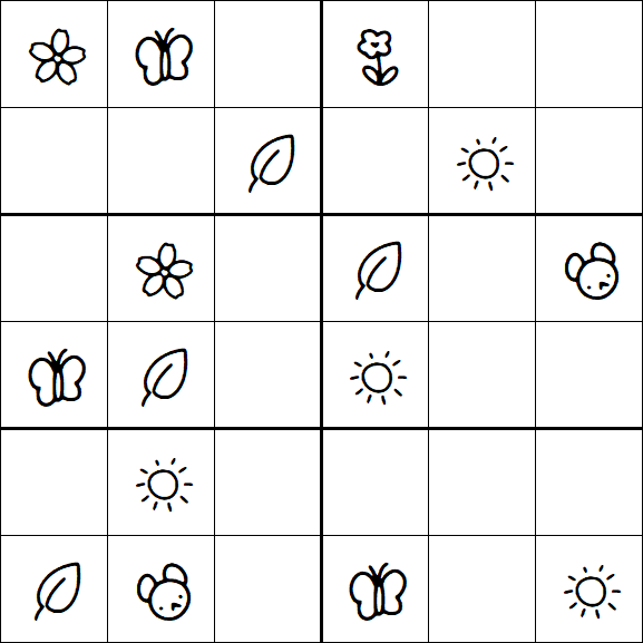 Kids Sudoku 6x6 - Easy
