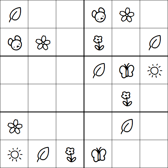 Kids Sudoku 6x6 - Easy