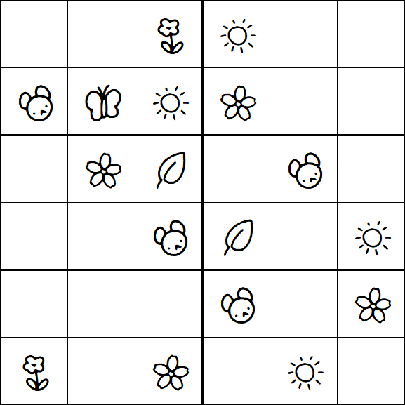 Kids Sudoku 6x6 - Easy