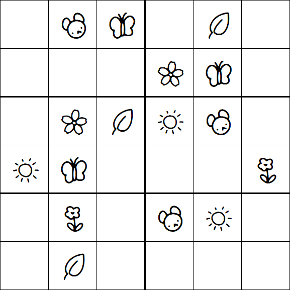 Kids Sudoku 6x6 - Easy