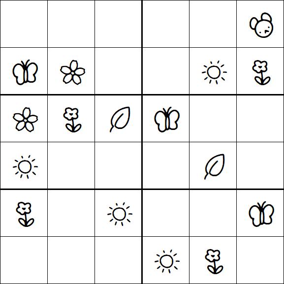 Kids Sudoku 6x6 - Easy