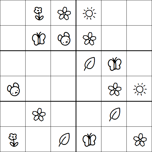 Kids Sudoku 6x6 - Easy