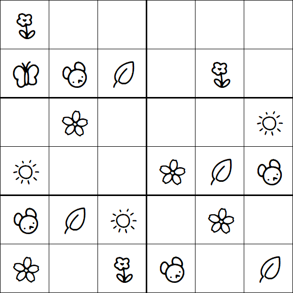 Kids Sudoku 6x6 - Easy