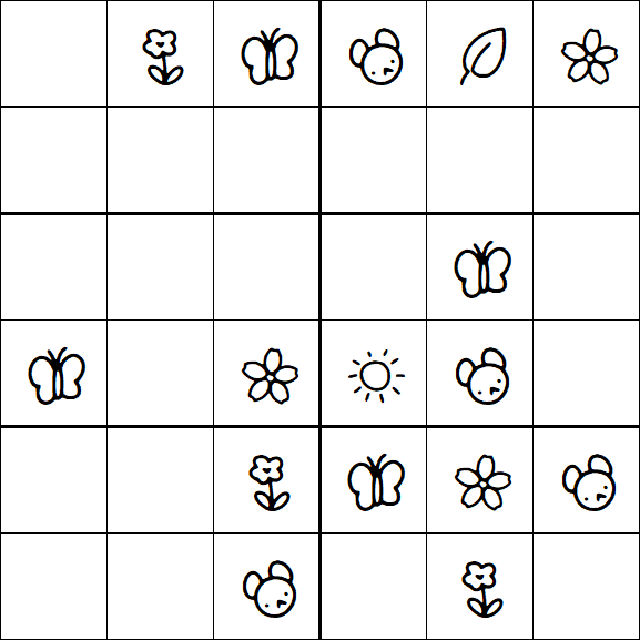 Kids Sudoku 6x6 - Easy