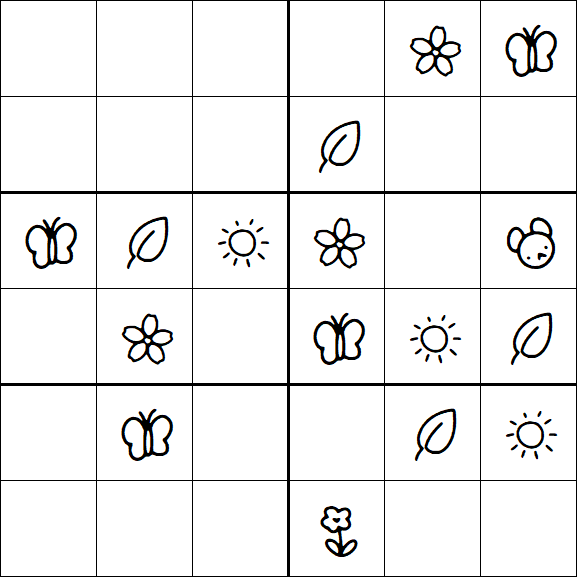 Kids Sudoku 6x6 - Easy
