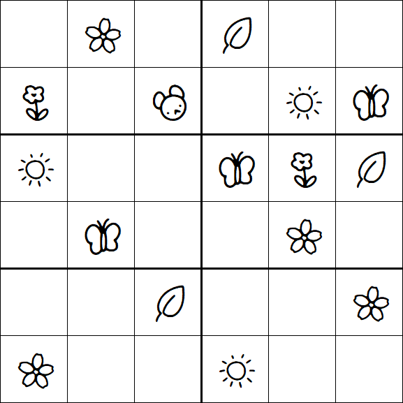 Kids Sudoku 6x6 - Easy