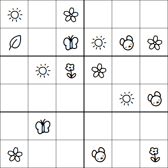 Kids Sudoku 6x6 - Easy