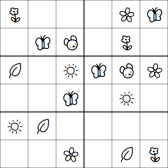 Kids Sudoku 6x6 - Easy
