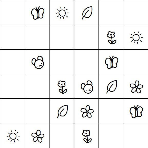 Kids Sudoku 6x6 - Easy
