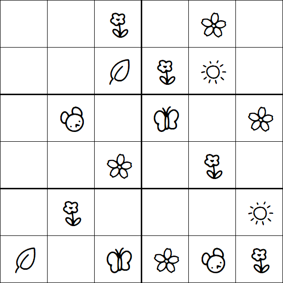 Kids Sudoku 6x6 - Easy