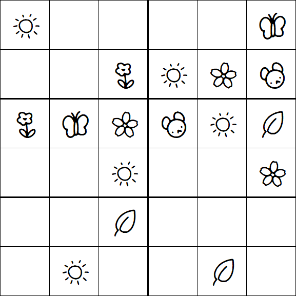 Kids Sudoku 6x6 - Easy