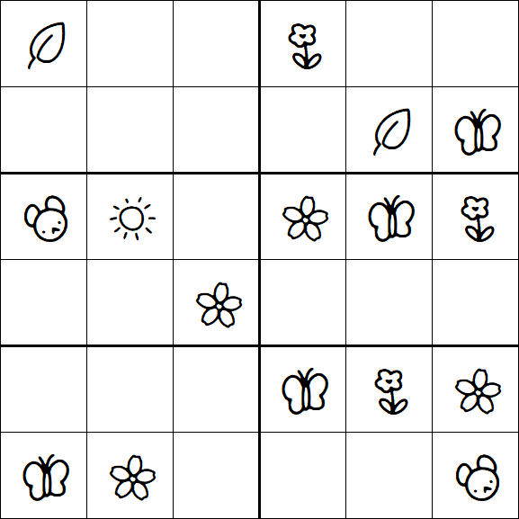 Kids Sudoku 6x6 - Easy