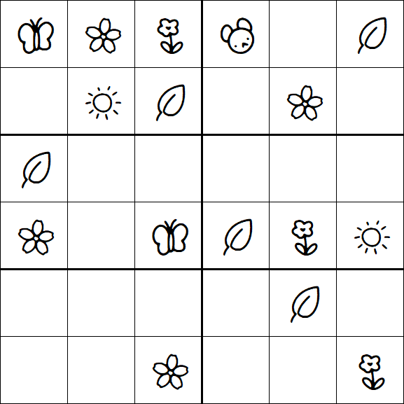 Kids Sudoku 6x6 - Easy